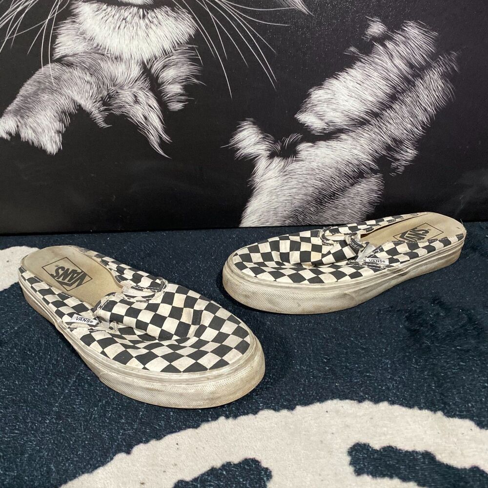 Vans Classic VN0A4P3U5GU1 Athletic Mule Shoes Unisex M7.5/W9 Black Checkerboard